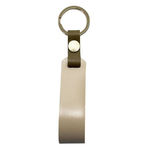 Personalisierbarer Leder Schlüsselanhänger Nude / Olive. Sternzeichen, Symbole (Prägung H:10mm)