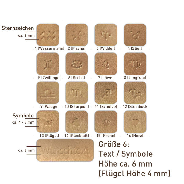 Personalisierbarer Leder Schlüsselanhänger Gelb und Schwarz. Text, Zahlen, Symbole (Prägung H:6mm)