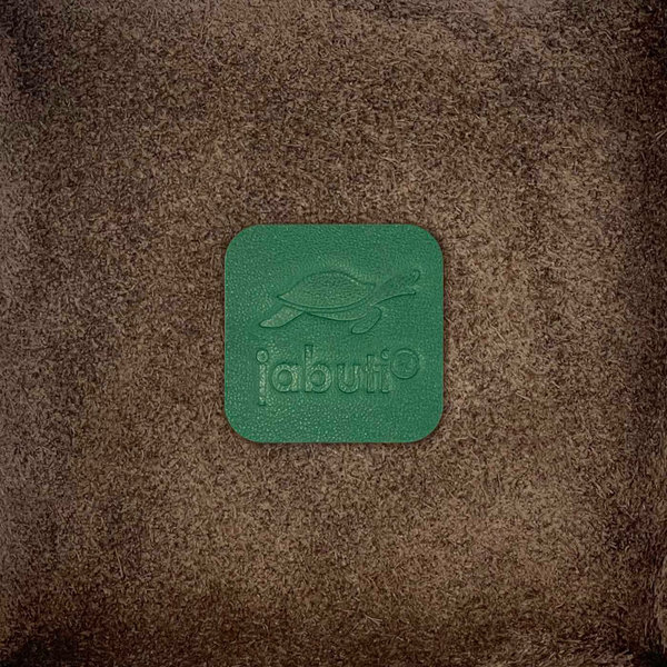 jabuti edition Lederschale / Taschenleerer Rindleder Kastanie - Lamm Nappa Details Grün 18 x 18 cm